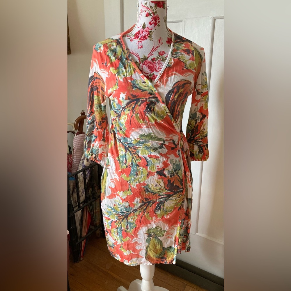 Anthropologie Lilka Wrap Dress Style Short Robe - Chanticleer - PLEASE READ